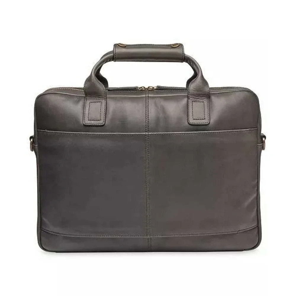 Johnston & Murphy Briefcase Mens Leather Laptop Business Bag Black‎ OS